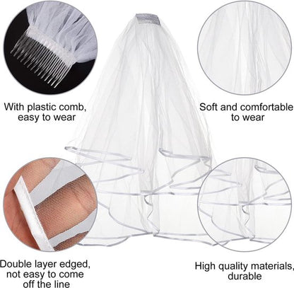 Brides-to-be Essential - Bachelorette Party Kit - Bridal Headpiece and Veil - Suitable for bridal hairstyles, bachelorette parties, weddings, engagements and other occasions. - Image 2