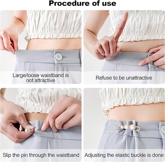 Safety pins - (8 pcs) - Pins - Decorative pins - Brooches - Can be used to fasten clothes, trousers, skirts, vests, necklaces, imitation pearl brooches - Suitable for women and girls - Extension for safety trousers - Image 4