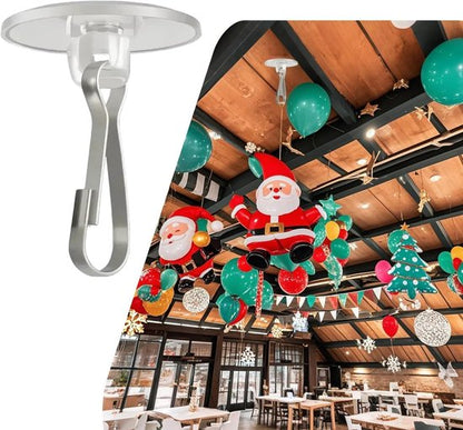 Hooks - (100 pieces per pack) - Self-adhesive hooks - Self-adhesive hooks - Self-adhesive ceiling hooks - Super strong adhesion - Small and transparent - Will not damage walls - No drilling required - Removable - Suitable for holidays, weddings,