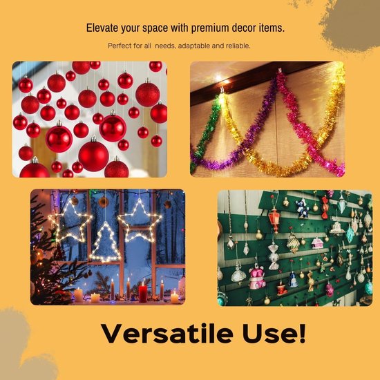Hooks - (100 pieces per pack) - Self-adhesive hooks - Self-adhesive hooks - Self-adhesive ceiling hooks - Super strong adhesion - Small and transparent - Will not damage walls - No drilling required - Removable - Suitable for holidays, weddings, - Image 4