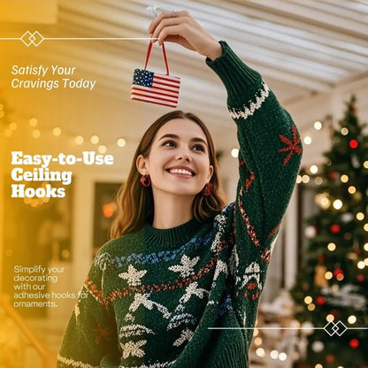 Hooks - (100 pieces per pack) - Self-adhesive hooks - Self-adhesive hooks - Self-adhesive ceiling hooks - Super strong adhesion - Small and transparent - Will not damage walls - No drilling required - Removable - Suitable for holidays, weddings, - Image 8