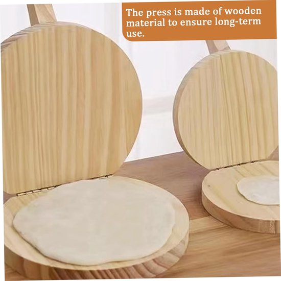 Tortilla Press - Natural Wood Tortilla Press - 6.5 Inch Round Tortilla Press with Handle - Tool for Making Homemade Tortillas, Burritos, Chapatis, and Tortilla Dough - Image 3
