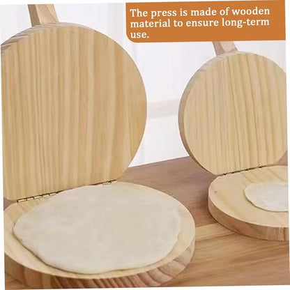 Tortilla Press - Natural Wood Tortilla Press - 6.5 Inch Round Tortilla Press with Handle - Tool for Making Homemade Tortillas, Burritos, Chapatis, and Tortilla Dough - Image 3
