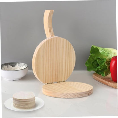 Tortilla Press - Natural Wood Tortilla Press - 6.5 Inch Round Tortilla Press with Handle - Tool for Making Homemade Tortillas, Burritos, Chapatis, and Tortilla Dough - Image 4