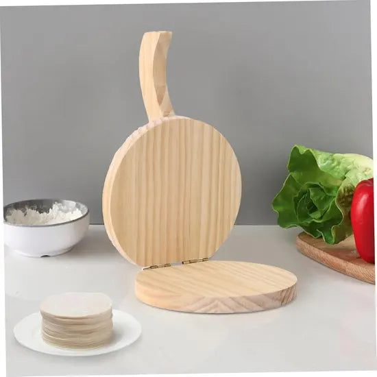 Tortilla Press - Natural Wood Tortilla Press - 6.5 Inch Round Tortilla Press with Handle - Tool for Making Homemade Tortillas, Burritos, Chapatis, and Tortilla Dough - Image 4