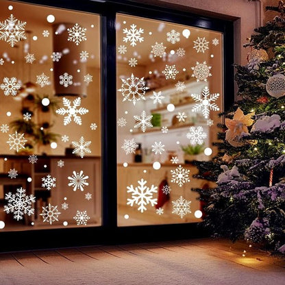Christmas window stickers - Christmas - Window decorations - Stickers - Christmas decorations - 192 pieces PVC Christmas window decorations - Including Christmas snowflake and snowman patterns - Printed on both sides - For Christmas decorations - Image 4