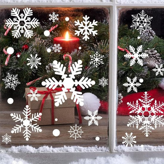 Christmas window stickers - Christmas - Window decorations - Stickers - Christmas decorations - 192 pieces PVC Christmas window decorations - Including Christmas snowflake and snowman patterns - Printed on both sides - For Christmas decorations - Image 5