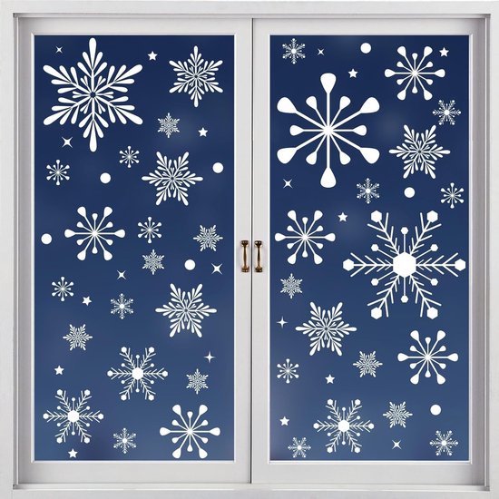 Christmas window stickers - Christmas - Window decorations - Stickers - Christmas decorations - 192 pieces PVC Christmas window decorations - Including Christmas snowflake and snowman patterns - Printed on both sides - For Christmas decorations - Image 7