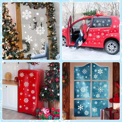 Christmas window stickers - Christmas - Window decorations - Stickers - Christmas decorations - 192 pieces PVC Christmas window decorations - Including Christmas snowflake and snowman patterns - Printed on both sides - For Christmas decorations - Image 8