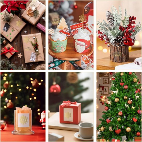 Stickers - 500 sheets - Christmas stickers - Christmas card stickers - Roll of Christmas stickers - Suitable for envelopes, gift boxes, cards, photo albums, crafts, Christmas decorations, etc. - Image 5