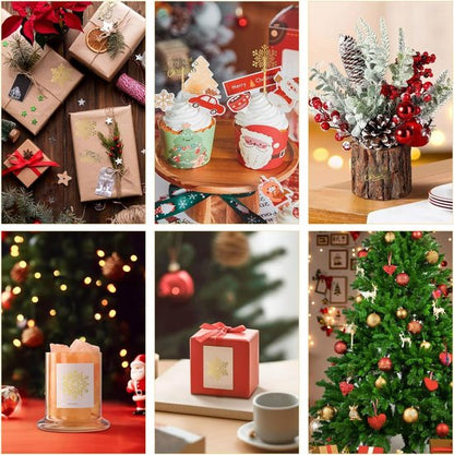 Stickers - 500 sheets - Christmas stickers - Christmas card stickers - Roll of Christmas stickers - Suitable for envelopes, gift boxes, cards, photo albums, crafts, Christmas decorations, etc. - Image 5
