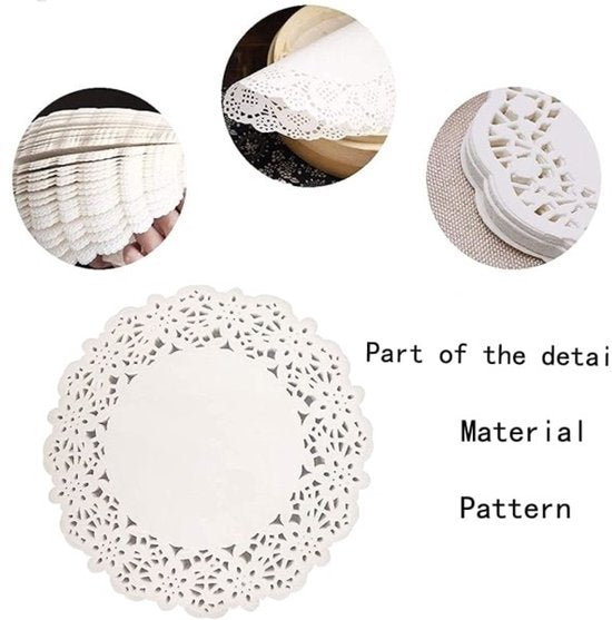 Baking Paper - 300 Sheets - Round Lace Paper - Plate Liner - Oil Absorbing Paper - Kitchen & Household - Baked Fried Foods, Pastry, Cake, Square, Oval, Pattern, Base Paper - Image 2