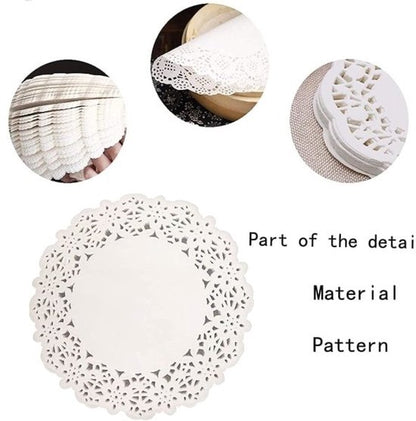 Baking Paper - 300 Sheets - Round Lace Paper - Plate Liner - Oil Absorbing Paper - Kitchen & Household - Baked Fried Foods, Pastry, Cake, Square, Oval, Pattern, Base Paper - Image 2