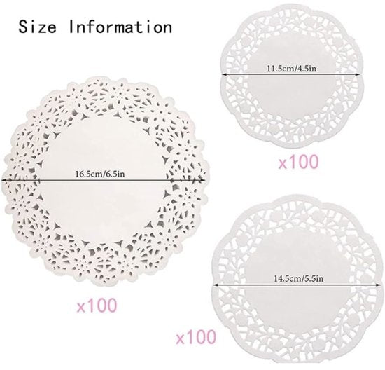 Baking Paper - 300 Sheets - Round Lace Paper - Plate Liner - Oil Absorbing Paper - Kitchen & Household - Baked Fried Foods, Pastry, Cake, Square, Oval, Pattern, Base Paper - Image 5