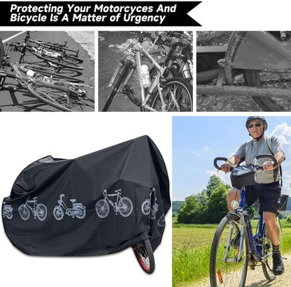 Bicycle cover - Motorcycle cover - Waterproof, dustproof and UV-resistant cover - Bicycle rain cover - Bicycle protective cover - Waterproof bicycle garage cover - Outdoor bicycle protective cover - 200 x 100 cm (Black) - Image 3