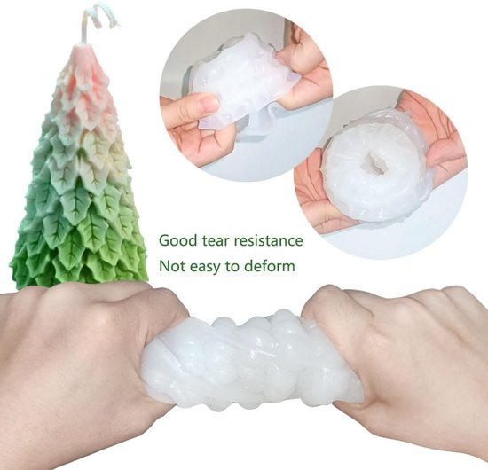 Mold - 4 pieces - Candle mold - Silicone Christmas tree mold set - Mold - Christmas gift - Image 4
