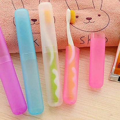 5-Pack - Portable Toothbrush Storage Box - Dustproof Toothbrush Storage Box（Pink + Green + Rose Red + Yellow + Blue） - Image 3