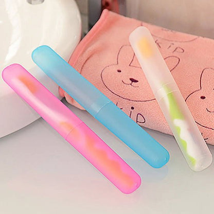 5-Pack - Portable Toothbrush Storage Box - Dustproof Toothbrush Storage Box（Pink + Green + Rose Red + Yellow + Blue） - Image 4