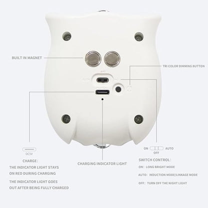 Night light - Mood lamp - LED lighting - Night lamp - LED cabinet light and stair light with sensor - Two-tone - USB rechargeable night light - Magnetic mounting - For children's room, bedroom, hall or corridor, etc. (White) - Image 2