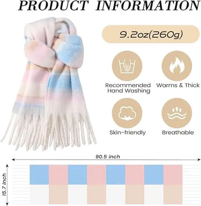 Warm scarf - Colorful winter scarves for women - Warm and thick knitted scarves - Blanket scarves - Stylish Christmas gifts - Gifts for her - Image 3