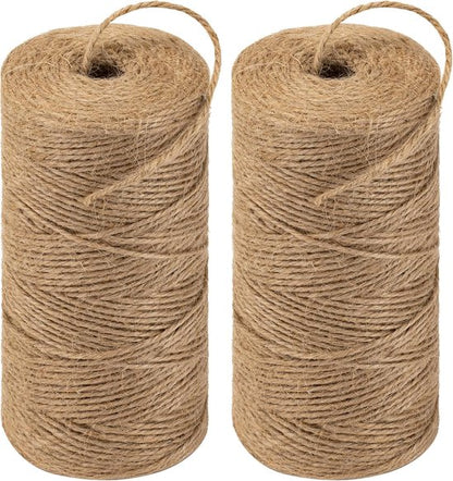 Jute rope - 2 rolls - 200m per roll - Brown - Suitable for gardening, crafts, gift wrapping, wedding decorations
