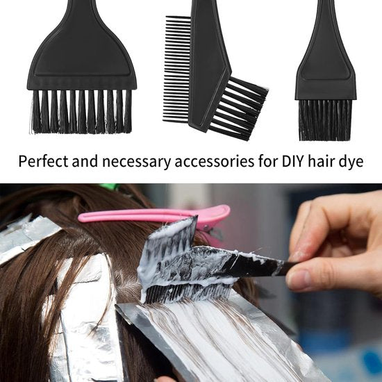Hair Dye Brush - 4-Piece Hair Dye Brush Set - Hair Dye Brush and Mixing Bowl Set - Double-Sided Hair Dye Brush - Hair Styling Tools - DIY Hair Dye Comb Set - Includes Mixing Bowl - Black - Image 3