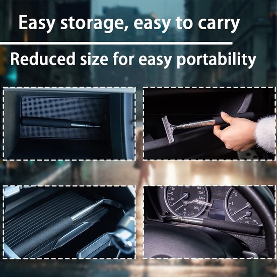 Rearview Mirror Wiper Blades - 2-Piece Set - Telescopic Rearview Mirror Wiper Blades - Portable Wiper Blades - Telescopic up to 98cm - Portable Cleaning Tool for All Vehicles (Black) - Image 3