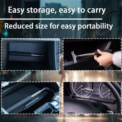 Rearview Mirror Wiper Blades - 2-Piece Set - Telescopic Rearview Mirror Wiper Blades - Portable Wiper Blades - Telescopic up to 98cm - Portable Cleaning Tool for All Vehicles (Black) - Image 3