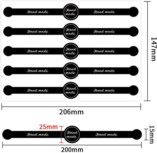 Stickers - 50 sheets - Baking stickers - Strip stickers - DIY baking stickers - Sealing stickers for cake boxes and dessert packaging - Image 2