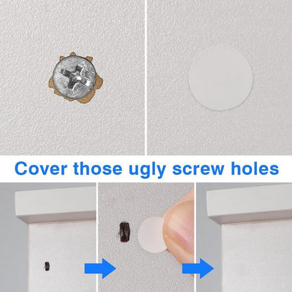 Screw Hole Stickers - 350 White Stickers - Self-adhesive screw covers - Suitable for screw holes in desks, cabinets and furniture. - Image 3