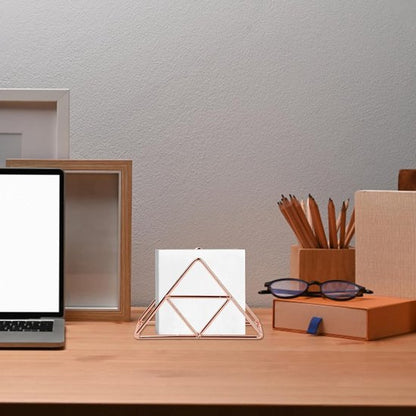 Tissue Holder - Stainless Steel Napkin Holder - Metal Napkin Holder - Triangular Napkin Holder - Paper Napkin Holder - Napkin Holder for Countertop/Dining Table/Picnic Table (Rose Gold) - Image 2