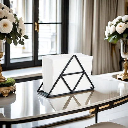 Tissue holder - Stainless steel napkin holder - Metal napkin holder - Triangular napkin holder - Tissue holder - Napkin holder for countertop/dining table/picnic table (black) - Image 5