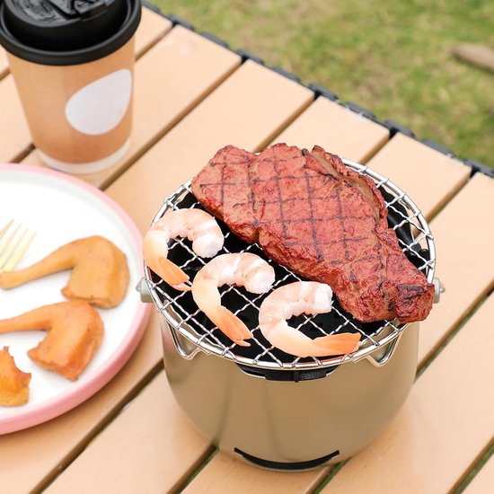 Grill - Portable Charcoal Grill - Mini Stainless Steel Charcoal Grill - Small Outdoor Grill - Suitable for Camping, Backyard BBQs, RVs and Picnics (Purple) - Image 3
