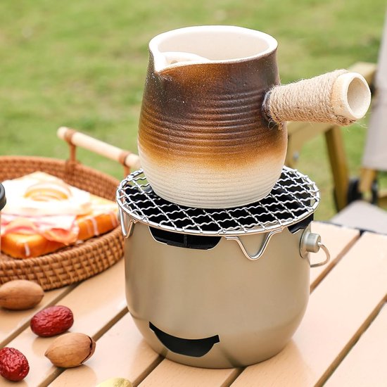 Grill - Portable Charcoal Grill - Mini Stainless Steel Charcoal Grill - Small Outdoor Grill - Suitable for Camping, Backyard BBQs, RVs and Picnics (Purple) - Image 4
