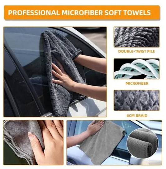 10-piece car wash & polishing set - car wash brushes - car wash tool set - professional accessories with brushes & microfiber cloths - including storage box - Image 3