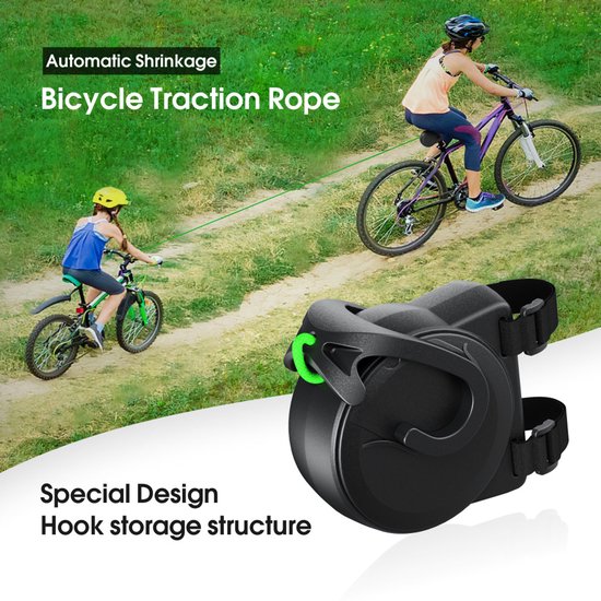 Bicycle Tow Rope - Bicycle Towing System Parent-Child Pull Rope Bicycle Accessory - Tow Rope - Up to 200 kg & 2.5 m Long - For Child and Cargo Trailers - Image 5