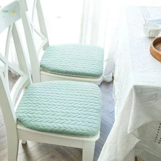Chair cushions - 2 pieces - Seat cushions - Removable and washable - Cushions with straps - Kitchen chair cushions - 40 x 43 cm - Removable and washable covers - Suitable for garden chairs, dining chairs or office chairs - Green
