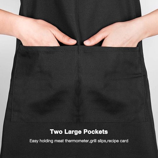 Apron - 1 piece - Cooking apron - Cotton apron - Apron - Work apron - Black cotton apron - Image 5