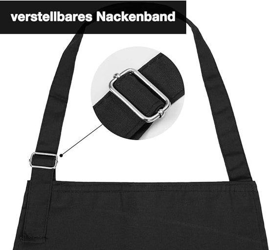 Apron - 1 piece - Cooking apron - Cotton apron - Apron - Work apron - Black cotton apron - Image 6