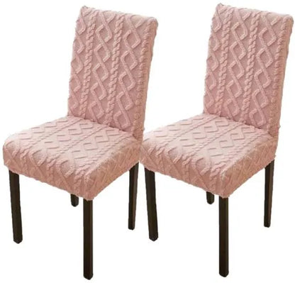 Chair Covers - Pack of 2 - Chair Covers for Home Use - Universal Model - Full Coverage Including Backrest - Stool Covers - Chair Cushions - Non-Slip and Thickened - Pink
