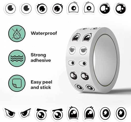 Stickers - DIY Stickers - 500 Sheets/Roll - Small Emoji Eye Stickers - DIY Journaling Supplies - Decorative Sealing Stickers - Envelope Stickers - Creative Gifts - Image 4