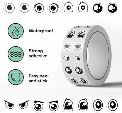 Stickers - DIY Stickers - 500 Sheets/Roll - Small Emoji Eye Stickers - DIY Journaling Supplies - Decorative Sealing Stickers - Envelope Stickers - Creative Gifts - Image 4