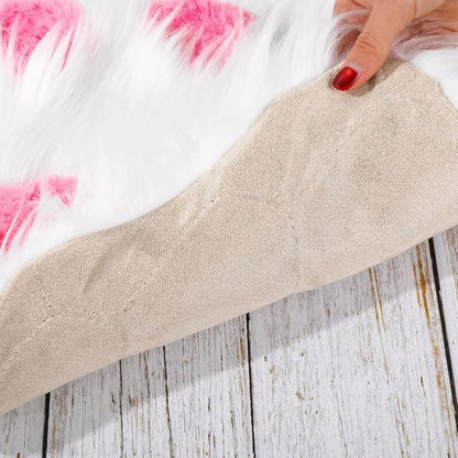 Rug - Cute non-slip rug in the shape of an animal paw - Soft white and pink rug, suitable for the bedroom and living room. - Image 2