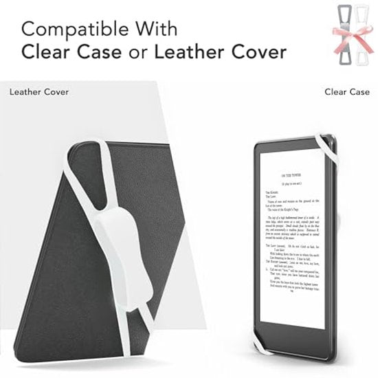 2-Pack Hand Rests for E-Readers & Tablets - Non-Slip & Comfortable to Hold - Suitable for 4.7-8 Inch Screens - White + Gray - Image 4