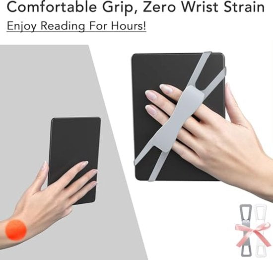 2-Pack Hand Rests for E-Readers & Tablets - Non-Slip & Comfortable to Hold - Suitable for 4.7-8 Inch Screens - White + Gray - Image 5