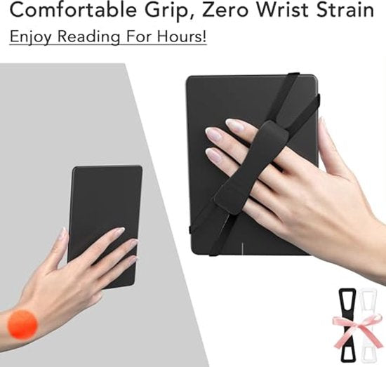 2-Pack Hand Rests for E-Readers & Tablets - Non-Slip & Comfortable to Hold - Suitable for 4.7-8 Inch Screens - Black + White - Image 5