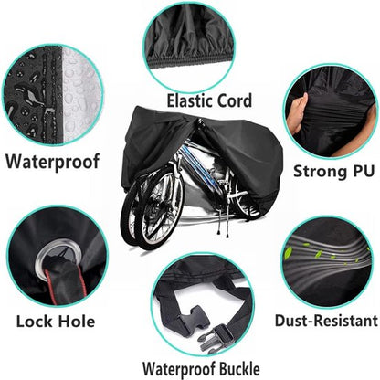 Bicycle cover - Suitable for 2 bicycles - Waterproof for outdoor use - UV protective - Bicycle cover with lock hole - Suitable for mountain bikes and electric bicycles - Image 5