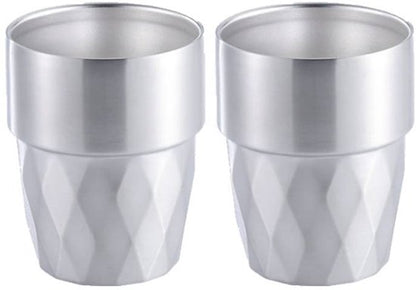 Mugs - 2-piece set - Stainless steel mugs - Double-walled water mugs made of 304 stainless steel - Beer mugs - Coffee mugs