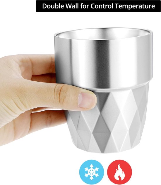 Mugs - 2-piece set - Stainless steel mugs - Double-walled water mugs made of 304 stainless steel - Beer mugs - Coffee mugs - Image 6