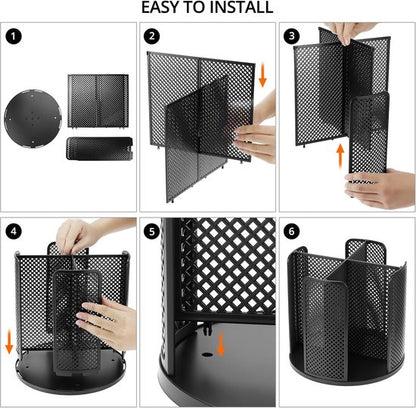 Rotating paper cup dispenser - cup holder with 4 compartments - with 360° turntable - suitable for kitchens, bathrooms and coffee bars - black - Image 3